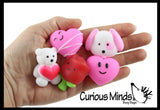 Valentine's Day Heart Mochi Squishy  - Adorable Cute Kawaii - Individually Wrapped Toys - Sensory, Stress, Fidget Party Favor Toy