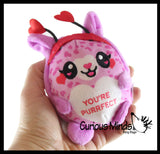 LAST CHANCE - LIMITED STOCK - SALE -Reversible Valentines Day Plush Animals - Inside Out -  Love Valentine Themed  - Unique Valentines Day Exchange Cards for Kids
