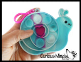 Set of 3 Valentine Bubble Poppers - Unicorn, Dog & Snail Valentines Day Bubble Popper Fidget Toy - Fun Party Favor Toy - Heart Love - Fun Party Favor Toy (Random Colors)