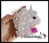 Unicorn Valentines Day Bubble Popper Fidget Toy - Fun Party Favor Toy - Heart Love