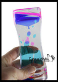 Set of 2 Bubble Spiral Liquid Dripping Timer - Calm Down Jar - Soothing and Calming Motion - Liquid Timer Sensory Office Desk Toy - Visual Stimulation