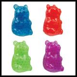Set of 3 Gummy Bear Fidgets - Jumbo Mochi and Water Bead Filled Squishy Animals - Kawaii -  Cute Individually Wrapped Toys - Sensory, Stress, Fidget Party Favor Toy