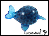 Colored Narwhal Water Bead Filled Squeeze Stress Ball  -  Sensory, Stress, Fidget Toy