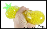 BULK - WHOLESALE - SALE - Yellow Pineapple Fruit Water Bead Filled Clear Squeeze Stress Ball  -  Sensory, Stress, Fidget Toy Pine Apple