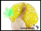 BULK - WHOLESALE - SALE - Yellow Pineapple Fruit Water Bead Filled Clear Squeeze Stress Ball  -  Sensory, Stress, Fidget Toy Pine Apple