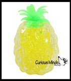 BULK - WHOLESALE - SALE - Yellow Pineapple Fruit Water Bead Filled Clear Squeeze Stress Ball  -  Sensory, Stress, Fidget Toy Pine Apple