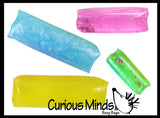 4 Different Water Trick Snakes - Filled with Glitter, Confetti, Glow in the Dark, and Pearl - Stress Toy - Slippery Tricky Wiggly Wiggler Tube - Squishy Wiggler Sensory Fidget Ball