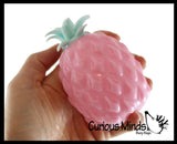 BULK - WHOLESALE - SALE - Colored Pineapple Fruit Water Bead Filled Squeeze Stress Ball  -  Sensory, Stress, Fidget Toy Fruit Pine Apple