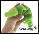 Snake and Alligator Fidgets - Set of 2 - Large Wiggle Crocodile Articulated Jointed Moving Creature Toy - Unique