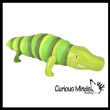Shark and Alligator Fidgets - Set of 2 - Large Wiggle Crocodile Articulated Jointed Moving Creature Toy - Unique