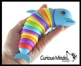 Axolotl and Dolphin Fidget - Large Wiggle Articulated Jointed Moving Axolotyl Toy - Unique