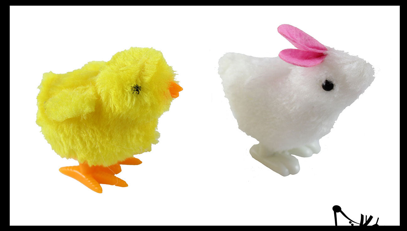 LAST CHANCE - LIMITED STOCK - Wind-Up Walking Chicks and Bunnies - Animals that Hops Across the Floor - Easter - Toy Gift - Party Favor