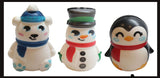 Set of 3 Winter Animal Slow Rise Squishy Toys - Memory Foam Squish Stress Ball - Penguin, Snowman, Polar Bear