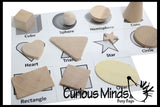LAST CHANCE - LIMITED STOCK - SALE  -  Wooden Geometric Solid Shapes Match with Matching Cards - Montessori 2 Part Card - Geometry Work