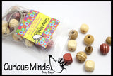 LAST CHANCE - LIMITED STOCK -  - SALE - Small wood bead lacing - Take with you travel lacing bag - Montessori, Natural, Waldorf