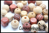 LAST CHANCE - LIMITED STOCK -  - SALE - Small wood bead lacing - Take with you travel lacing bag - Montessori, Natural, Waldorf
