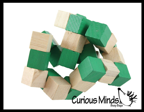 synd tildeling Thorns Set of 2 Wood Fidgets - Bendy Snake and Cube Puzzle Fidget Toy - Flexi |  Curious Minds Busy Bags