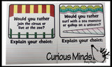 LAST CHANCE - LIMITED STOCK -  - SALE - 'Would You Rather' Writing Prompts Dry Erase Practice Pages - Language Arts Teacher Supply Centers