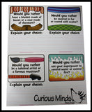 LAST CHANCE - LIMITED STOCK -  - SALE - 'Would You Rather' Writing Prompts Dry Erase Practice Pages - Language Arts Teacher Supply Centers