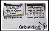LAST CHANCE - LIMITED STOCK -  - SALE - 'Would You Rather' Writing Prompts Dry Erase Practice Pages - Language Arts Teacher Supply Centers