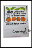 LAST CHANCE - LIMITED STOCK -  - SALE - 'Would You Rather' Writing Prompts Dry Erase Practice Pages - Language Arts Teacher Supply Centers