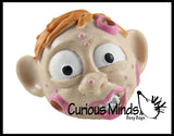 Pimple Face Squishy Stress Ball - Zit Popping Fun Fidget - Gross Pus Nerd Acne Face with White Heads - Blob Webby Mesh Ball - Squishy Fidget Ball