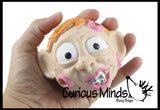 Pimple Face Squishy Stress Ball - Zit Popping Fun Fidget - Gross Pus Nerd Acne Face with White Heads - Blob Webby Mesh Ball - Squishy Fidget Ball