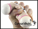 Pimple Face Squishy Stress Ball - Zit Popping Fun Fidget - Gross Pus Nerd Acne Face with White Heads - Blob Webby Mesh Ball - Squishy Fidget Ball