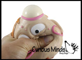 Pimple Face Squishy Stress Ball - Zit Popping Fun Fidget - Gross Pus Nerd Acne Face with White Heads - Blob Webby Mesh Ball - Squishy Fidget Ball