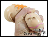 Pimple Face Squishy Stress Ball - Zit Popping Fun Fidget - Gross Pus Nerd Acne Face with White Heads - Blob Webby Mesh Ball - Squishy Fidget Ball