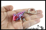 NEW - 3D Printed Axolotl Fidget Toy Keychain - Auditory Fun Wiggle Articulated