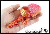 NEW - Mini 3D Printed Dragon in Egg Wiggle Articulated Jointed Moving Fidget Toy - Unique Sensory Toy Mini Assorted Animals