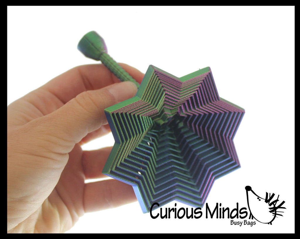 NEW - Hexagon with Stick 3D Printed Magic Maze Telescoping Fidget Toy - Auditory Fun Shifting Tunnel Puzzle 3D Fidget - Nesting Nested Telescopic