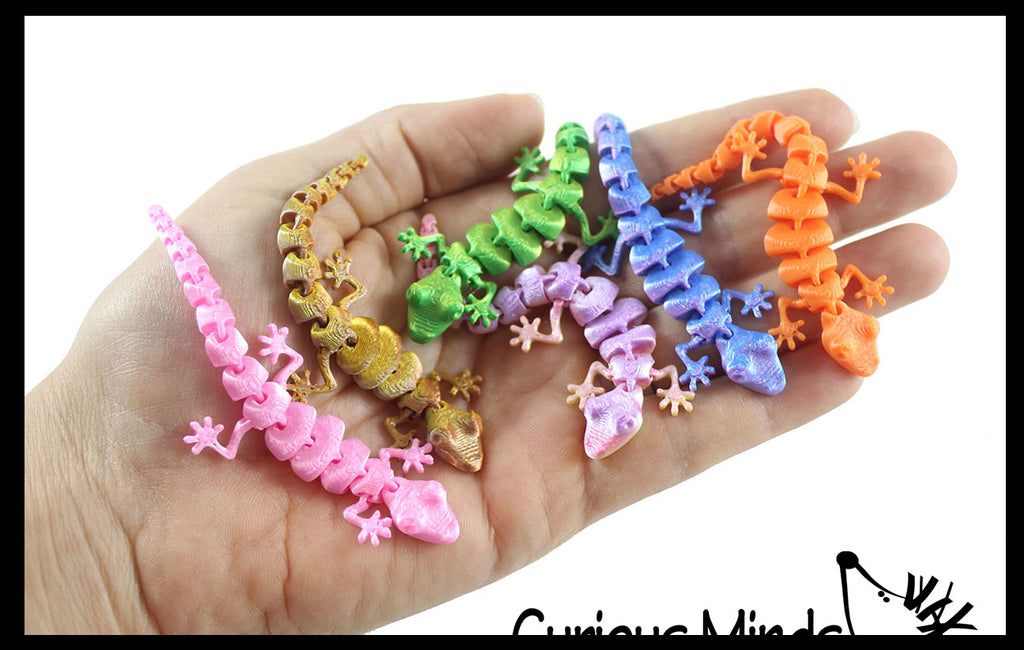 3D Printed Mini Gecko Lizard Wiggle Articulated Jointed Moving Fidget Toy - Unique Sensory Toy