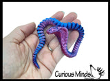 NEW - 3D Printed Large 10" Cobra Snake Wiggle Articulated Jointed Moving Fidget Toy - Unique Sensory