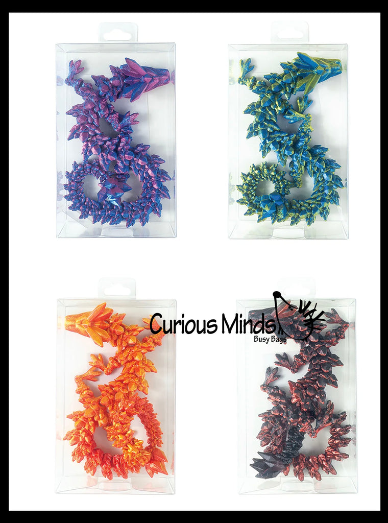 NEW - 3D Printed Large 12" Dragon In Box Wiggle Articulated Jointed Moving Fidget Toy - Unique Sensory