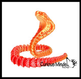 NEW - 3D Printed Large 10" Cobra Snake Wiggle Articulated Jointed Moving Fidget Toy - Unique Sensory