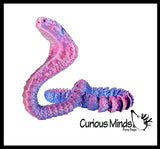 NEW - 3D Printed Large 10" Cobra Snake Wiggle Articulated Jointed Moving Fidget Toy - Unique Sensory