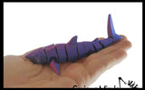 NEW - 3D Printed Shark Fidget - Wiggle Articulated Jointed Moving Sea Creature Toy - Unique
