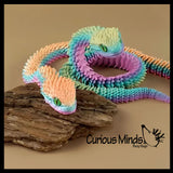NEW - 3D Printed Large 12" Snake Wiggle Articulated Jointed Moving Fidget Toy - Unique Sensory