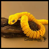 NEW - 3D Printed Large 12" Snake Wiggle Articulated Jointed Moving Fidget Toy - Unique Sensory