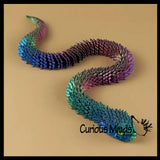 NEW - 3D Printed Large 12" Snake Wiggle Articulated Jointed Moving Fidget Toy - Unique Sensory