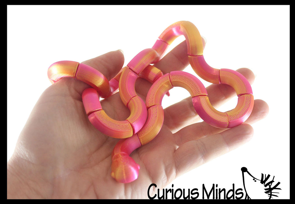NEW - 3D Printed Long 24"Snake Fidget - Wiggle Articulated Jointed Moving Twisted Tangled Reptile Toy
