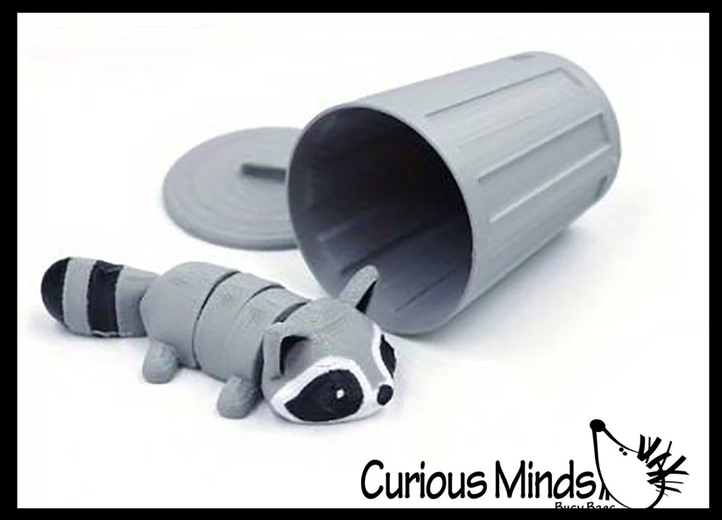NEW - 3D Printed Raccoon in Trash Can Animal Fidget Toy