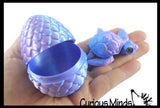 NEW - 3D Printed Turtle in Egg Wiggle Articulated Jointed Moving Fidget Toy - Unique Sensory Toy Mini Assorted Animals