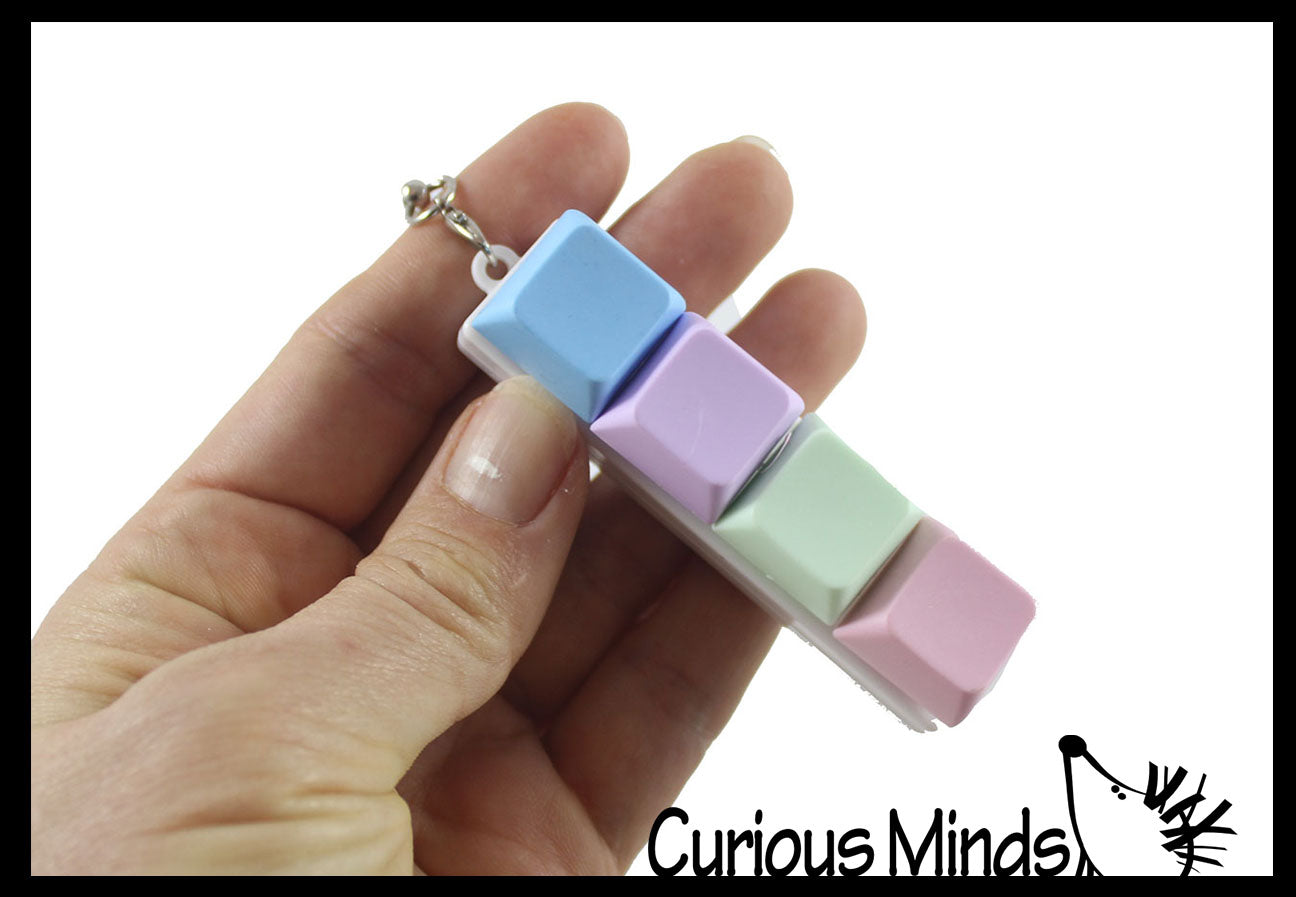 Clicker Key Rings Keyboard Key Fidget Clicker - 4 Key - Toy - Key Cap Click on Keychain ...