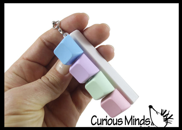 Clicker Key Rings Keyboard Key Fidget Clicker - 4 Key - Toy - Key Cap Click on Keychain ...