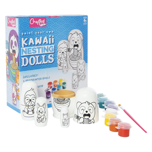 LAST CHANCE - LIMITED STOCK -  Paint your own kawaii nesting dolls set