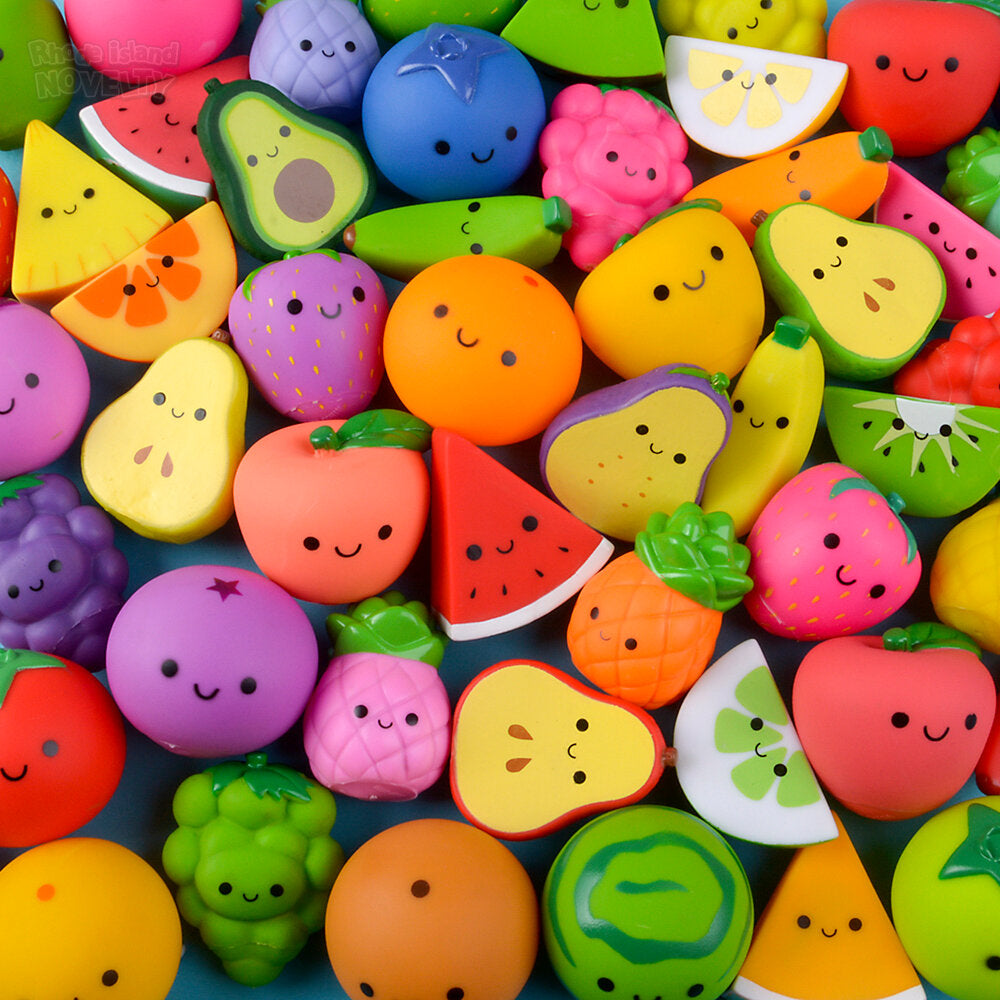 LAST CHANCE - LIMITED STOCK - Cute Fruit Food Vinyl Figurines - Small Novelty Toy Prize Assortment for Birthday Party Gifts