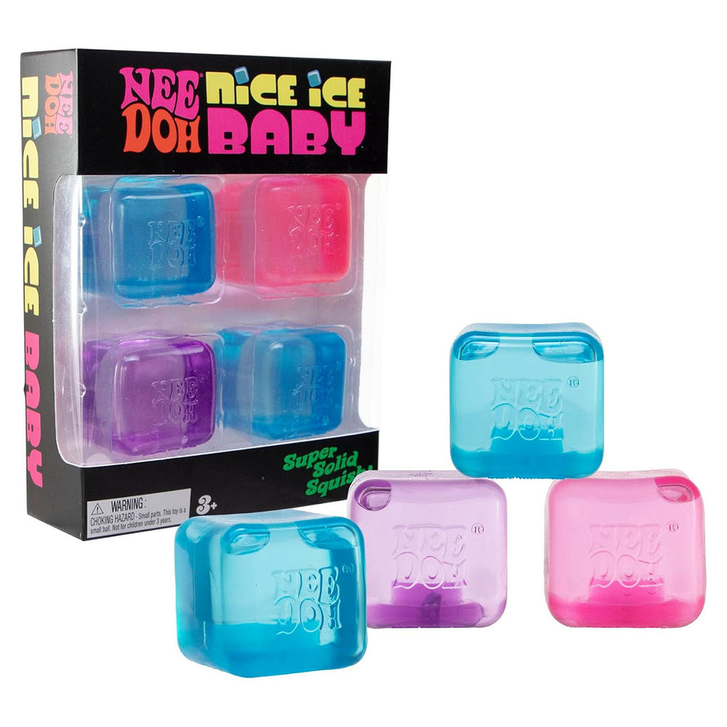 IN STOCK - NeeDoh 4 PACK Teenie Nice Ice Cube Baby Ice Sugar Ball - Thick Glue/Gel Stretch Ball - Ultra Squishy and Moldable Slow Rise Relaxing Sensory Fidget Stress Toy
